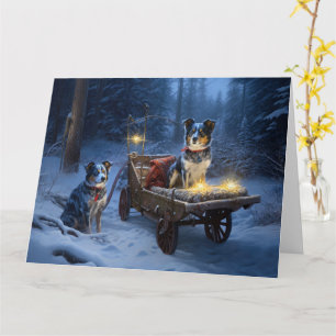 Carte Décor de Noël de l'hélier bleu neige