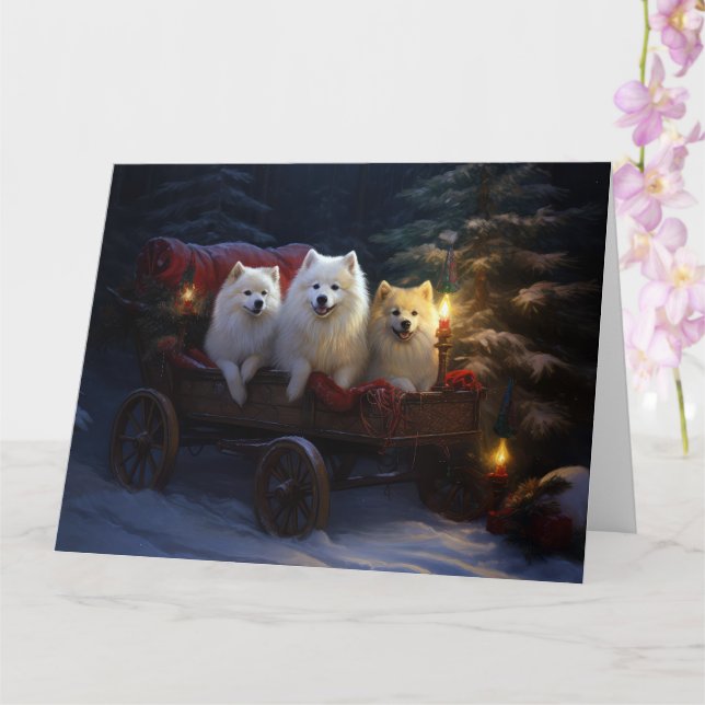 Carte Décor de Noël Eskimo Snowy Sleigh (Orchidée)
