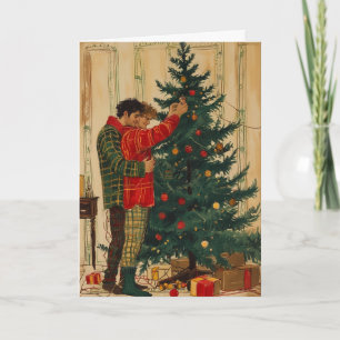 Carte Décoration de l'arbre de Noël Embrassez