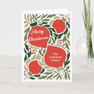 Carte Décoration de Noël et feuillage Photo de vacances