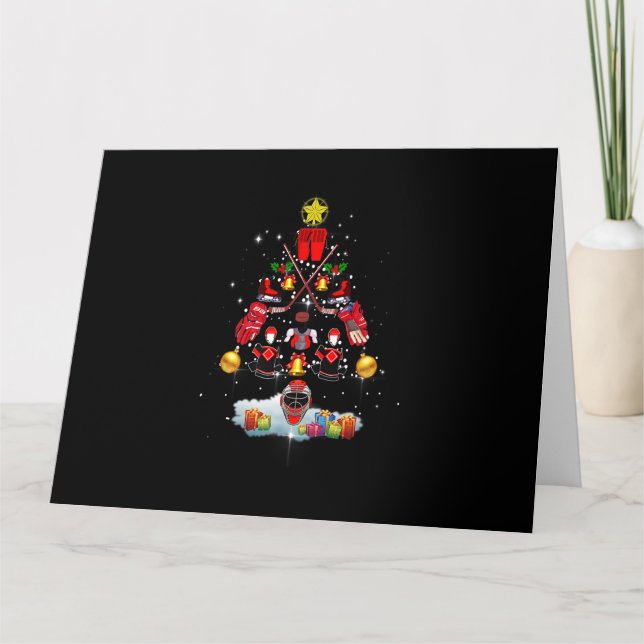 Carte Décoration de Noël pour arbre Hockey sur glace Drô (Devant)