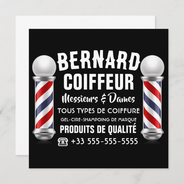 Carte Décoration de salon de coiffure (Devant / Derrière)
