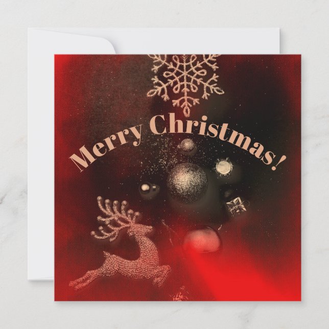 Carte Décorations de Noël joyeux sur la table (Devant)
