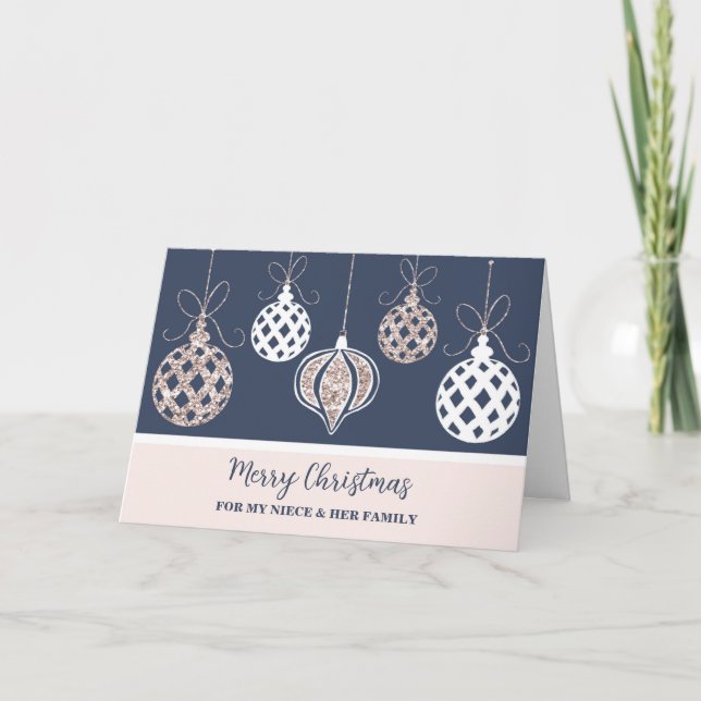 Carte Décorations nièce et famille Joyeux Noël (Devant)
