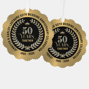 Carte Décorative 50e anniversaire du mariage Sparkling Laurel Wreat