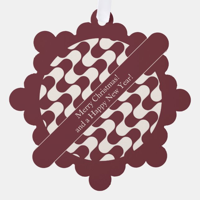 Carte Décorative Abstract Waves Red and White with Text (Recto)