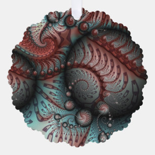 Carte Décorative Abstrait Fantaisie Vive Art Fractal Brun Bleu