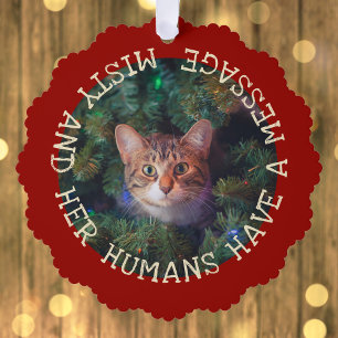 Carte Décorative Ajouter Photo Funky Christmas Cat Keepsaké Yearly 