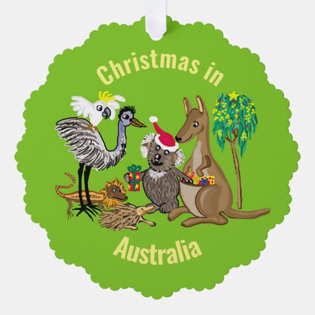 Carte Décorative Animaux australiens et Père Noël Koala (Recto)