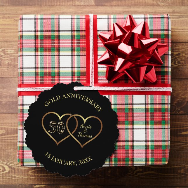 Carte Décorative Anniversaire du Mariage Gold Hearts (Insitu (Cadeau))