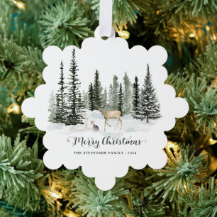 Carte Décorative Aquarelle Bois Joyeux Noël