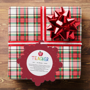 Carte Décorative Aquarelle moderne Rainbow Teacher Merci