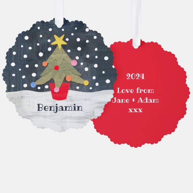 Carte Décorative Arbre de Noël personnalisé (Recto/Verso)
