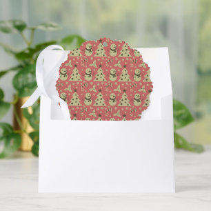Carte Décorative Arbres de Noël rétro sucre de canne étoile aux bai