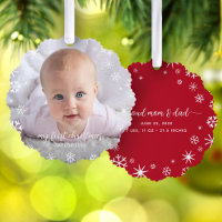 Baby First Christmas Snowflakes New Parents Script