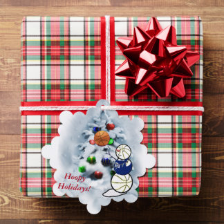 Carte Décorative Basket-ball Snowman Noël