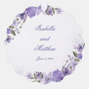 Carte Décorative Beau Mariage floral violet