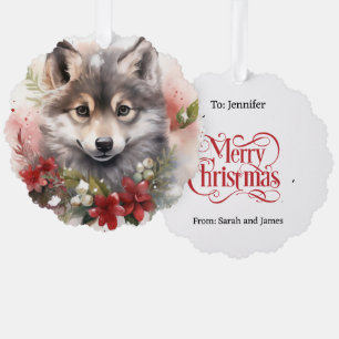 Carte Décorative Bébé loup de bébé cadeau de l'étiquette arbre de N