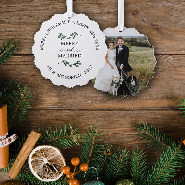 Carte Décorative Belle Mistletoe Joyeux Marié Photo de Noël (Créateur téléchargé)