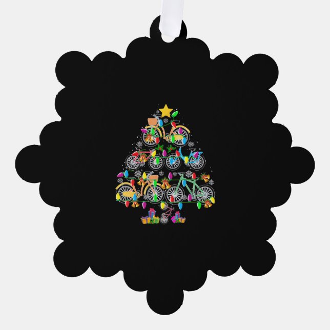 Carte Décorative Bicycle Christmas Tree Funny Biker Bicyclist (Recto)