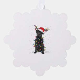 Carte Décorative Black Lab Labrador Christmas Tree Light Pyjama Chi