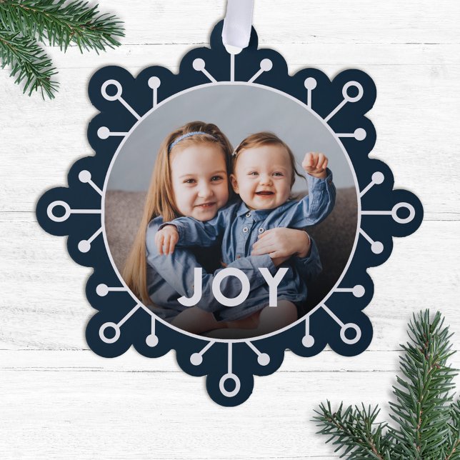 Carte Décorative Bold Modern Snowflake Joie Photo Noël (Créateur téléchargé)