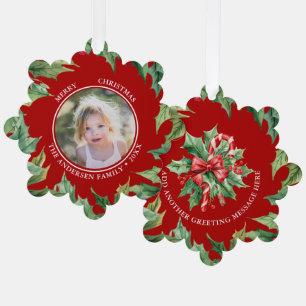 Carte Décorative Bonbon de Noël Canne de Noël Gui Photo et Texte Ro