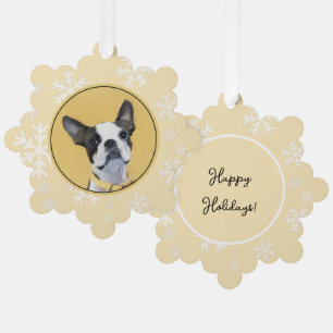 Carte Décorative Boston Terrier Peinture - Cute Original Chien Art
