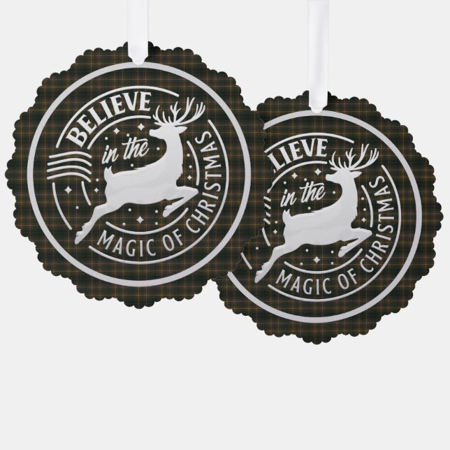 Carte Décorative Buchanan Chasse Moderne écossais Tartan Noël (Recto/Verso)