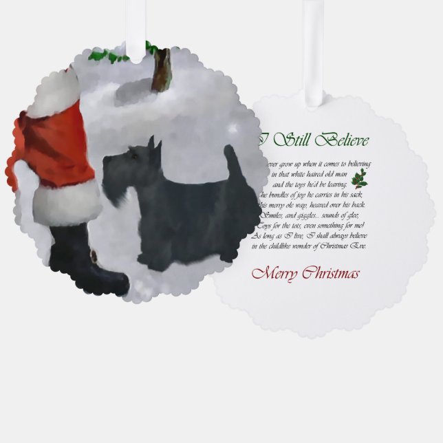 Carte Décorative Cadeaux de Noël écossais Terrier (Recto/Verso)