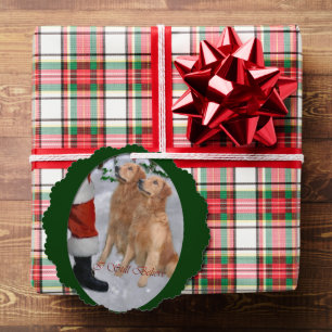 Carte Décorative Cadeaux de Noël Golden Retriever