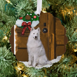 Carte Décorative Cadeaux de Noël Samoyé