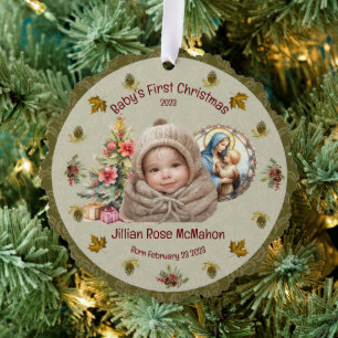 Carte Décorative Carstock personnalisable de Noël pour bébé mignon