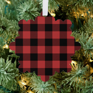 Carte Décorative Chèque de Buffle Noir Rouge