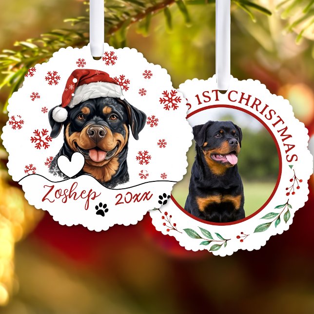 Carte Décorative Chien de Noël Rottweiler Personnalisé (Créateur téléchargé)