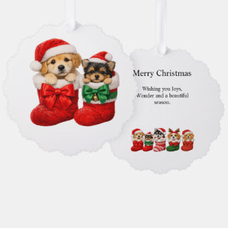 Carte Décorative Chien de Noël Tricot Hiver