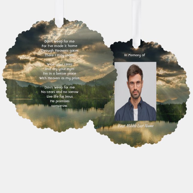 Carte Décorative Christian Memorial Keepsake Beautiful Lake Beach (Recto/Verso)