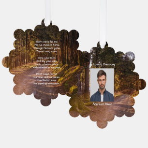 Carte Décorative Christian Memorial Photo Prayer Forest Trail Walk