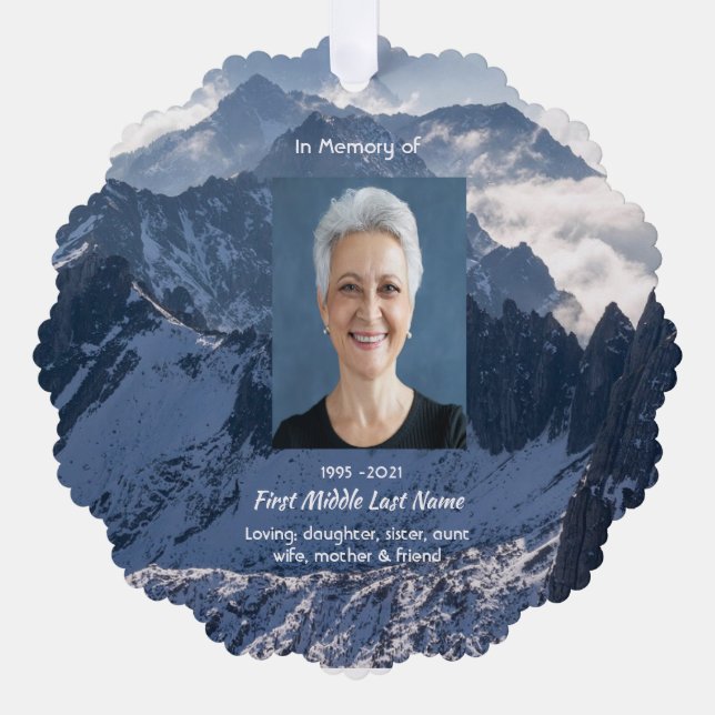 Carte Décorative Christian Mountains Alpine Memorial Keepsake (Recto)