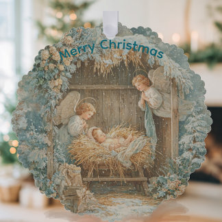 Carte Décorative Christmas card with baby Snowflake Framed Ornament
