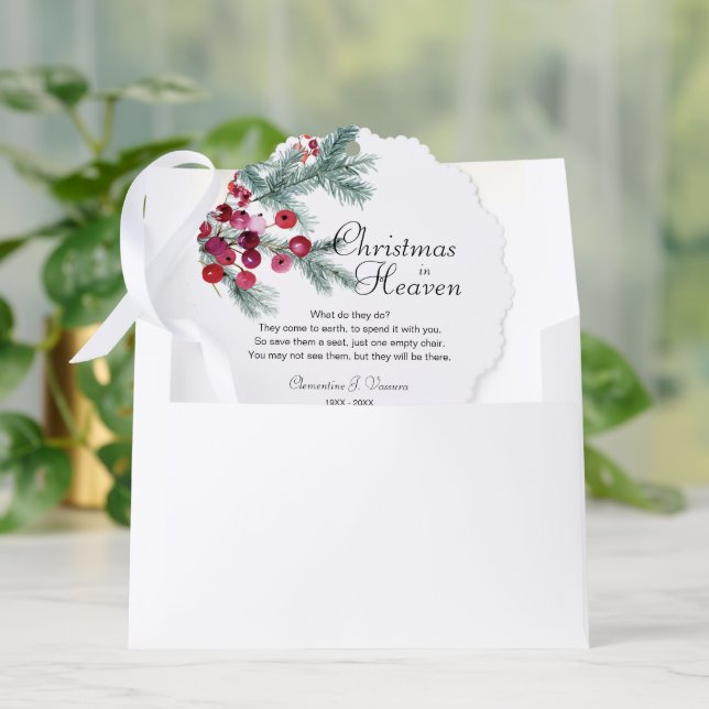 Carte Décorative Christmas In Heaven Memorial Photo (Enveloppe)