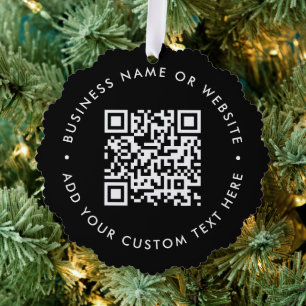 Carte Décorative Code QR   Black Business Modern Christmas