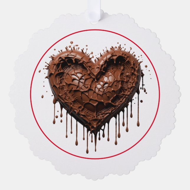 Carte Décorative Coeur chocolat Valentine (Recto)