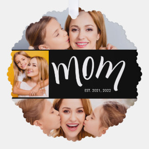 Carte Décorative Collage de 4 photos personnalisé pour maman Enfant