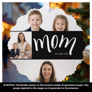 Carte Décorative Collage de 4 photos personnalisé pour maman Enfant