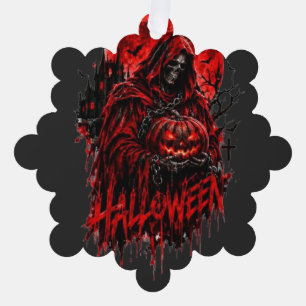 Carte Décorative Conception de Halloween de la Faucheuse Citrouille