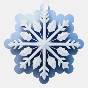 Carte Décorative Conception élégante de flocon de neige en 3D
