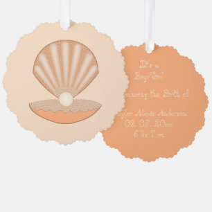 Carte Décorative Coquille d'huître et perle personnalisable unisexe