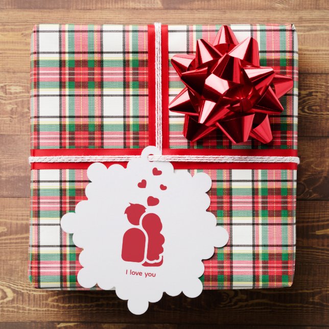 Carte Décorative Couple et Coeur simple blanc rouge personnalisées (Insitu (Cadeau))