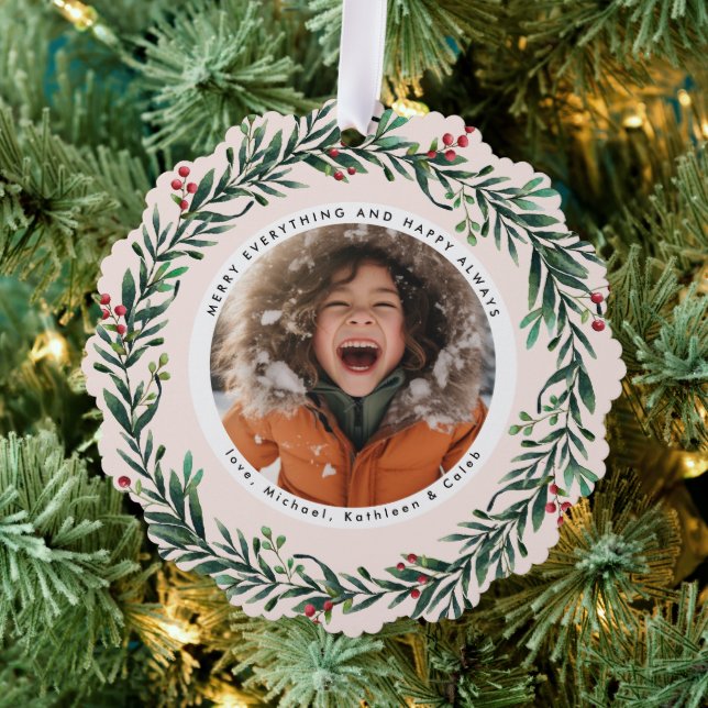 Carte Décorative Couronne de Noël | Joyeux tout photo (Insitu (Arbre))
